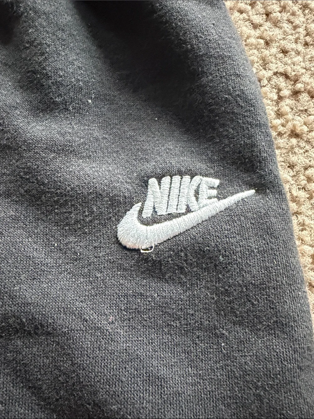 B41 4t Nike Black Kids Fleece Joggers with White Logo